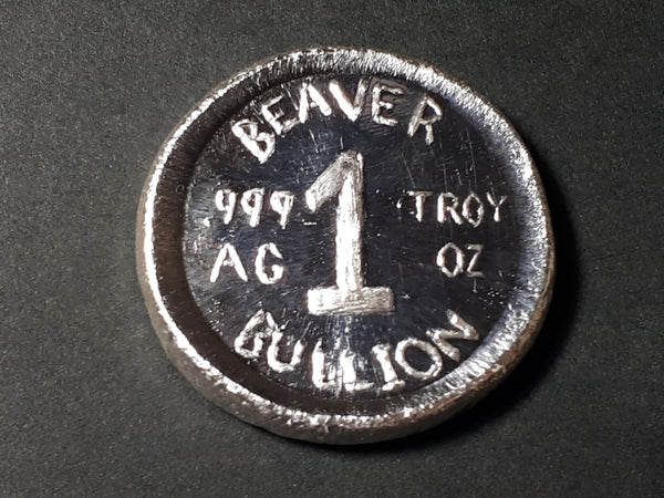The True North High and Free / Beaver Bullion 1 oz .999  silver round
