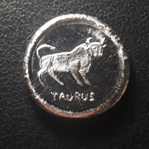 TAURUS - Zodiac / Beaver Bullion one troy oz .999 fine silver round