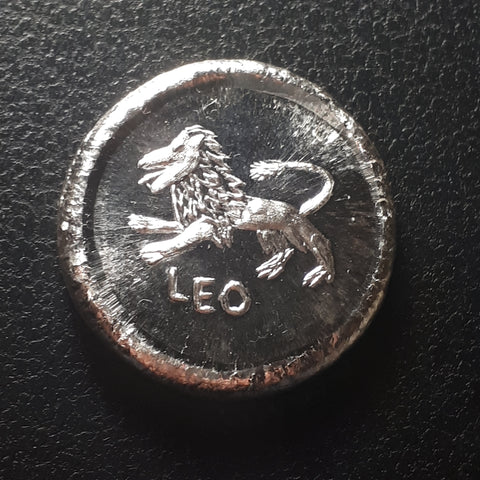 LEO - Zodiac / Beaver Bullion one troy oz .999 fine silver round