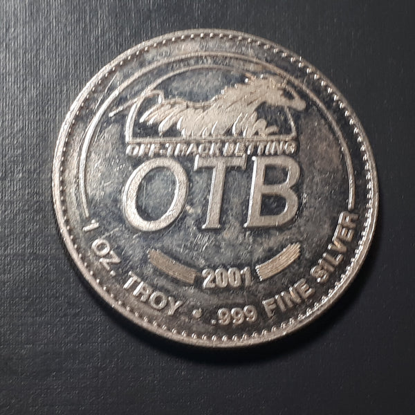 Off-Track Betting / Illinois 1 oz .999  silver round