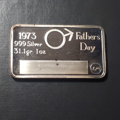 Fathers Day / Jacques Cartier Mint (Toronto, ON) 1 oz .999  silver bar 1973